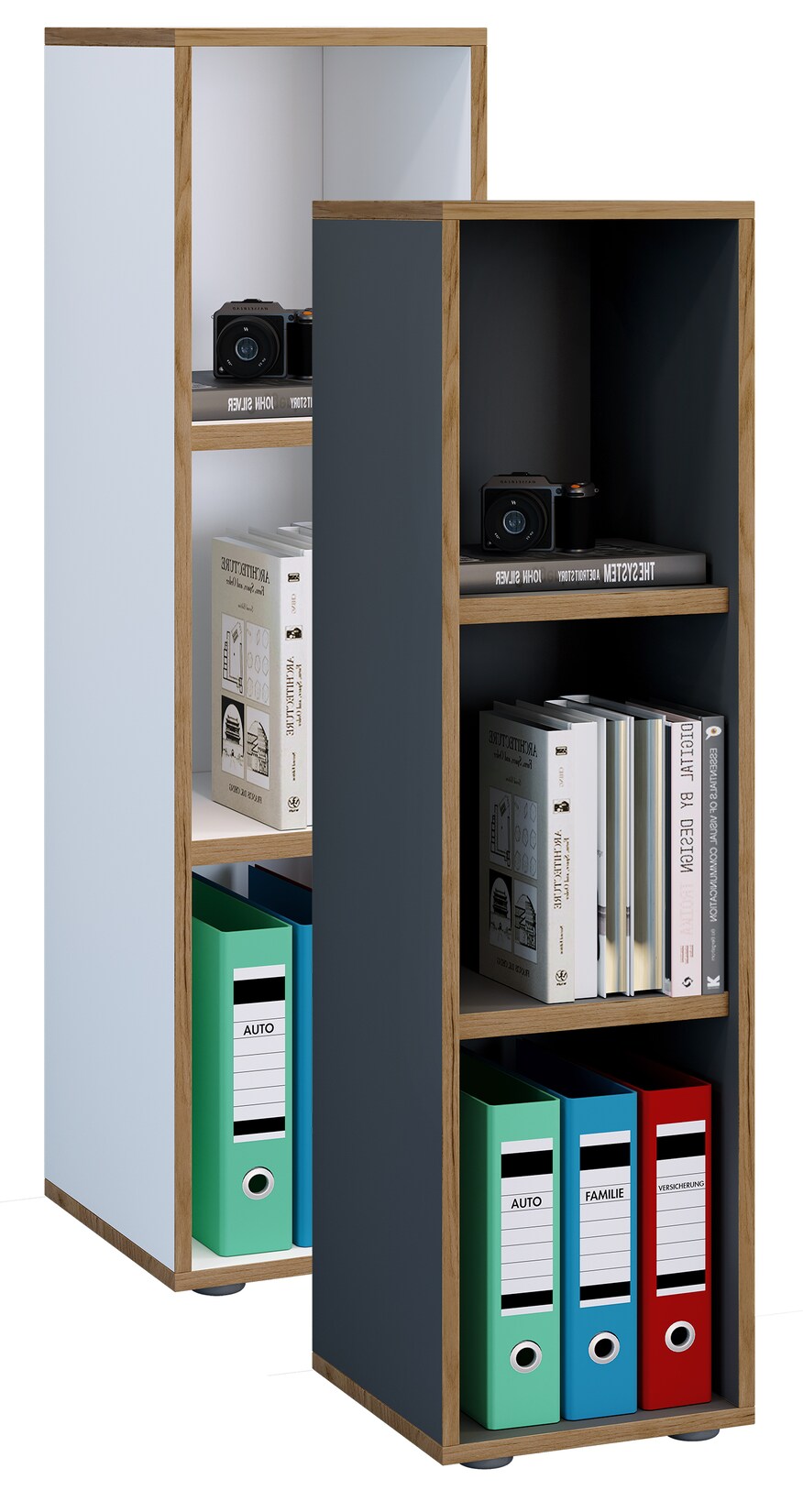 VCM Bücherregal "Holz Büro Regal Bücher Ordner Aktenregal Salia 3f" 1 Stk. tlg.