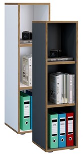 VCM Holzregal stehend | platzsparender Aktenschrank | Maße ca. H. 110 x B. 30 x T. 33 cm | Elegantes Regal | Büroregal – Salia 3fach B. 30 cm 