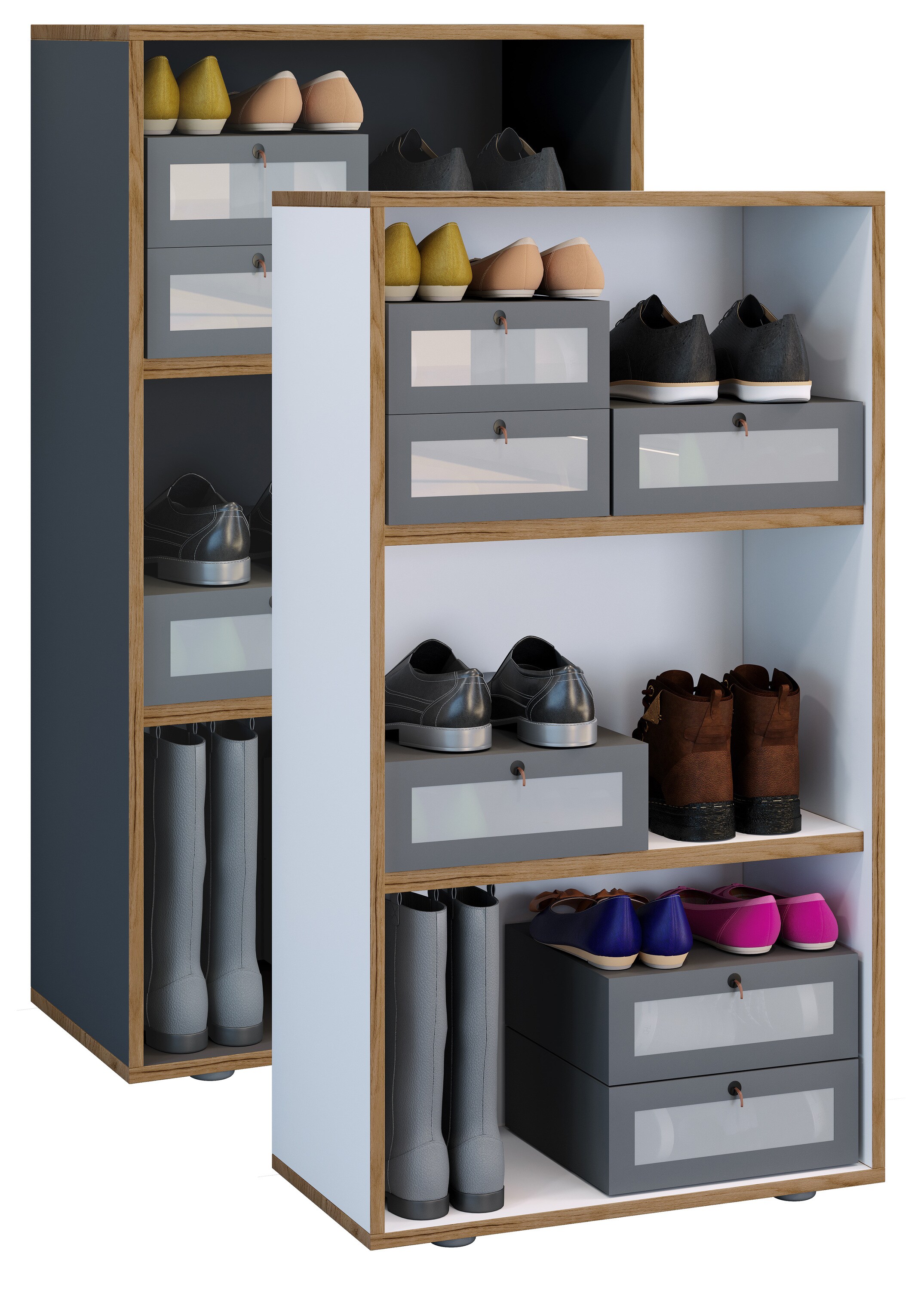 VCM Holzregal stehend | platzsparender Aktenschrank | Ma&szlig;e ca. H. 110 x B. 60 x T. 33 cm | Elegantes Regal | B&uuml;roregal &ndash; Salia 3fach B. 60 cm 