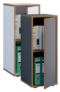 VCM Holz Büroschrank Ordner Aktenschrank Büromöbel Schrank Salia 2-fach Breite 30 cm Drehtür 