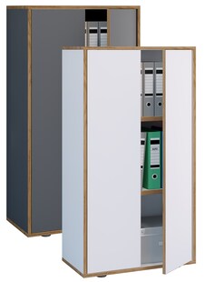 VCM Holz Büroschrank Ordner Aktenschrank Büromöbel Schrank Salia 3-fach Breite 60 cm Drehtüren 