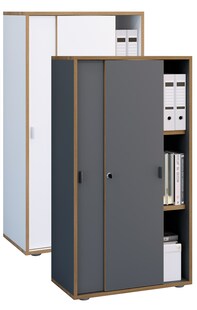 VCM Büroschrank mit 3 Fächern | moderner Aktenschrank mit Schiebetüren | Maße ca. H. 110 x B. 60 x T. 37 cm– Salia 3-Fach 