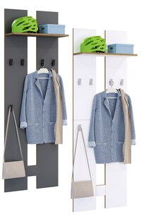 VCM Holz Garderoben-Set | Dielenmöbel | Maße pro Paneel: H. 170 x B. 57 x T. 20 cm | pro Paneel 4 Haken | praktische Hutablage - Salia L 