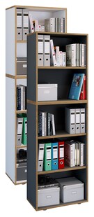 VCM Holzregal stehend | platzsparender Aktenschrank | Maße ca. B. 60 x H. 183 x T. 33 cm | Elegantes Regal | Büroregal – Salia 5fach B. 60 cm 