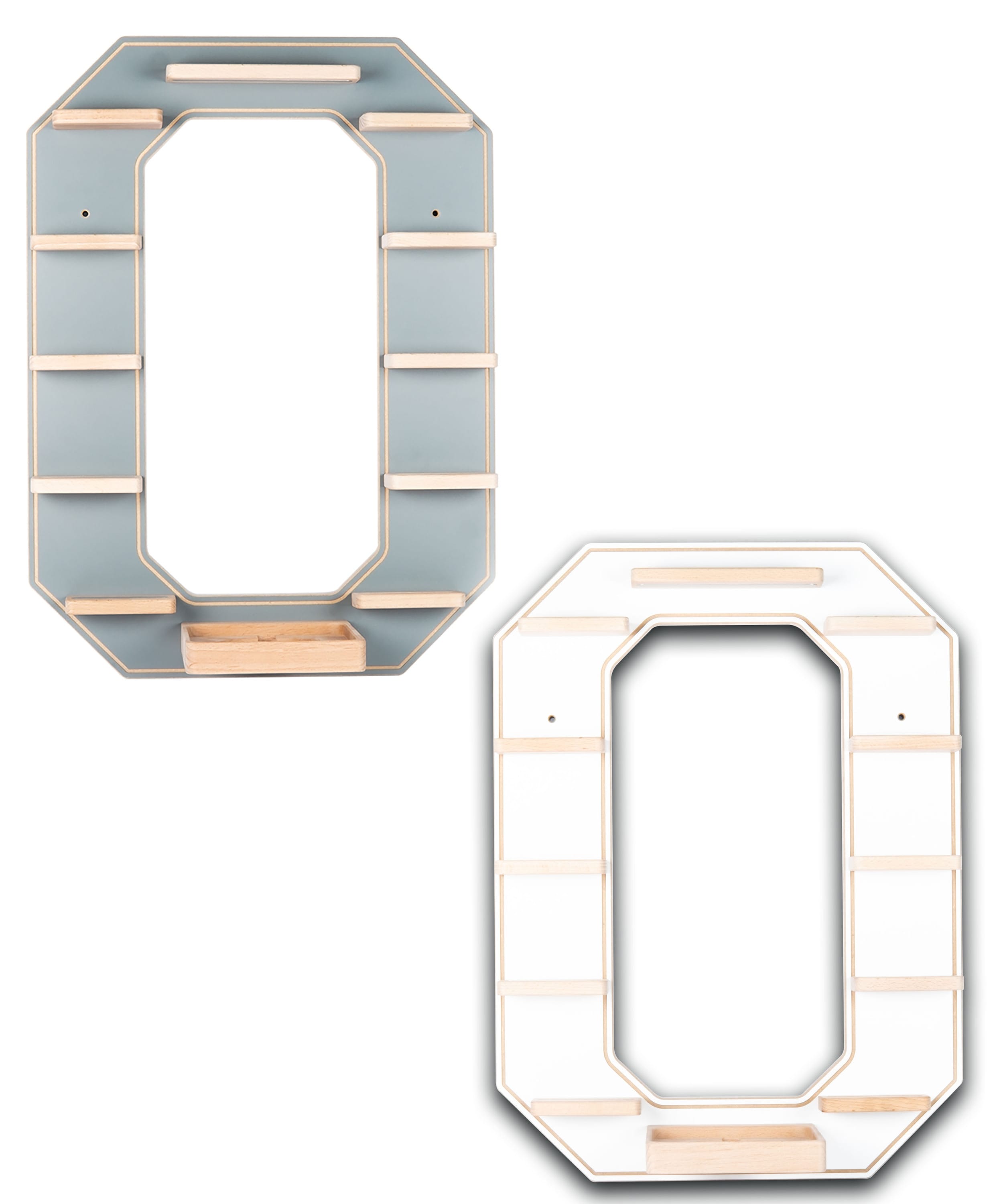 BOARTI Kinderregal Buchstabe O | h&auml;ngend f&uuml;r Toniebox und Tonie Figuren | platzsparendes Regal | H. 54 x B. 40 x T. 19 | Wandregal Musikbox und Figuren Aufbewahrung Magneteins&auml;tzen | Aufbewahrungsregal Holz 