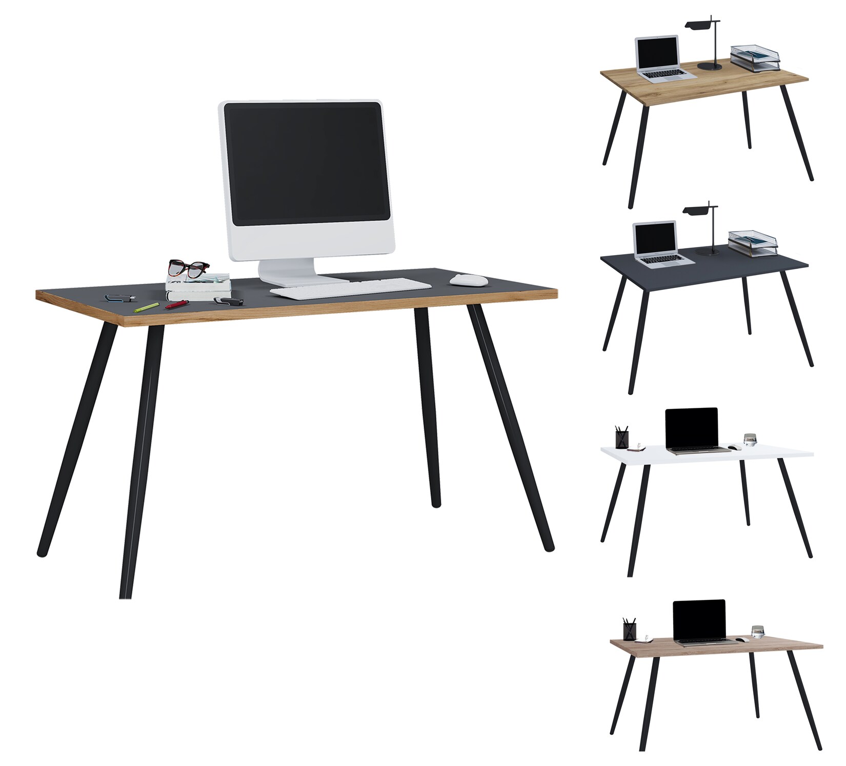 VCM Schreibtisch "Schreibtisch Bürotisch Computertisch Salia 138x50" 1 Stk. tlg.