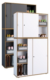 VCM Holz Büroschrank Ordner Aktenschrank Büromöbel Schrank Salia 5-fach Breite 100 cm Schiebetüren 