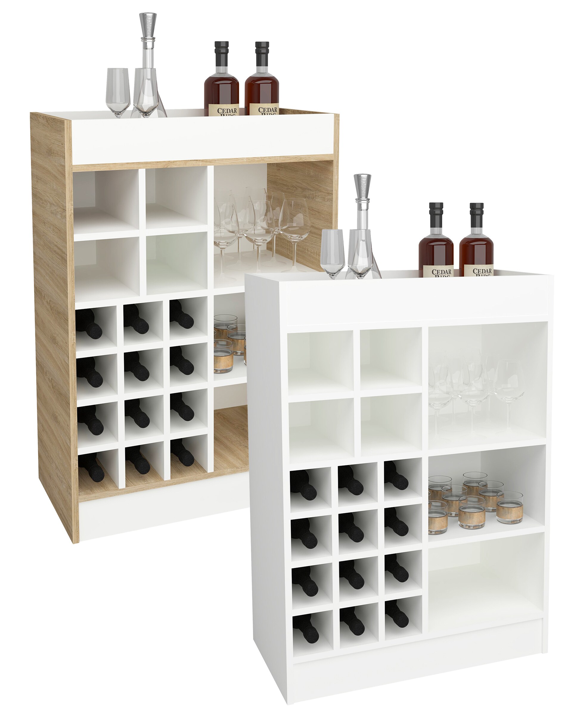 VCM Weinschrank | Ma&szlig;e ca. H. 100 x B. 70 x T. 38 cm | K&uuml;chenregal | Regal | Weinregal - Esilo 