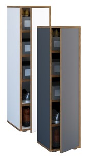 VCM Holz-Schuhschrank | Maße: B. 30 x H. 110 x T. 33 cm | Allzweckschrank | 5 Fächer | 1 Drehtür - Salia Breite 30 cm 