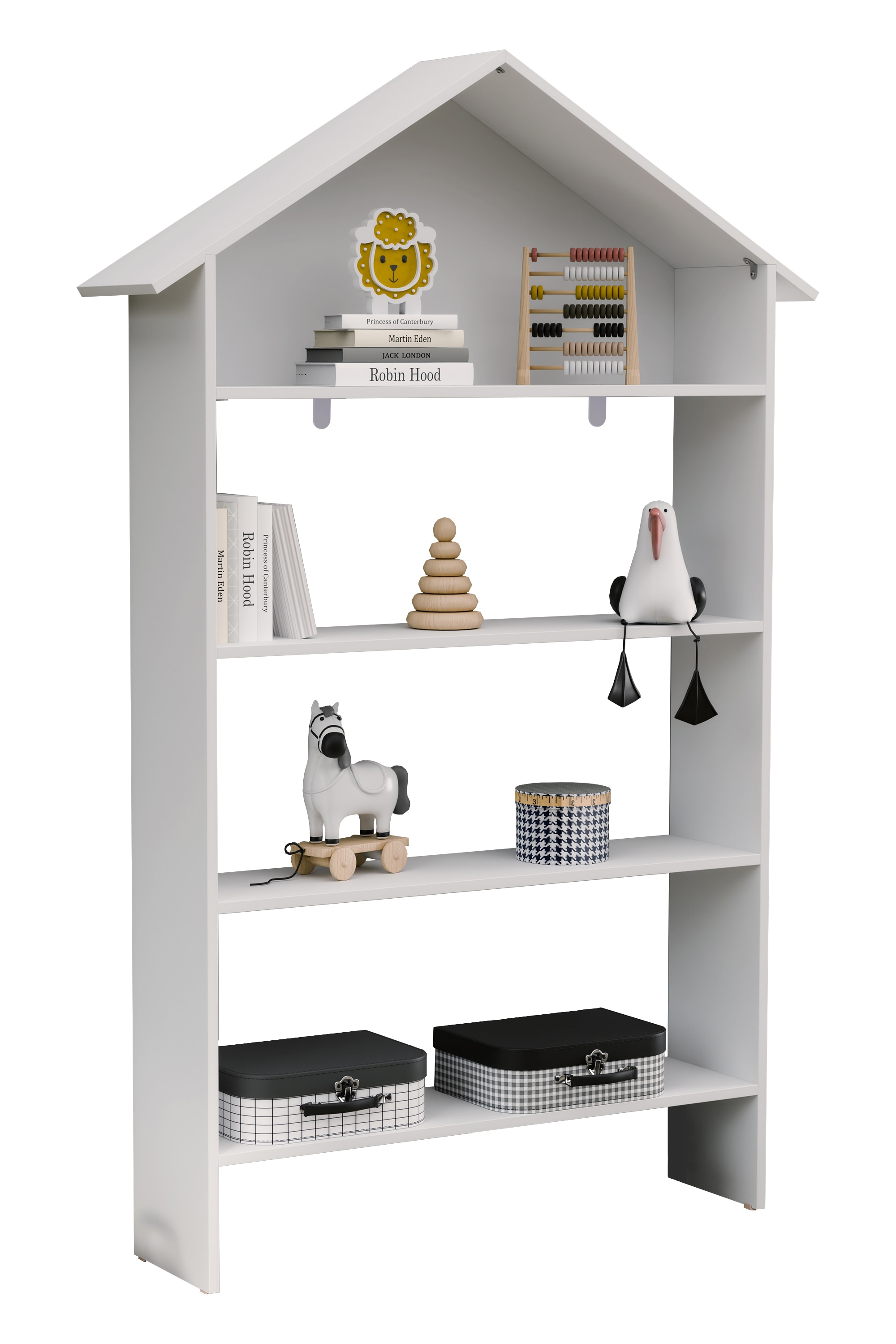 VCM Holzregal stehend | platzsparendes Kinder Regal | Ma&szlig;e: H. 89 x B. 63 x T. 35 cm | Elegantes Regal | Aufbewahrungsregal | B&uuml;cherregal | Standregal &ndash; Italu 