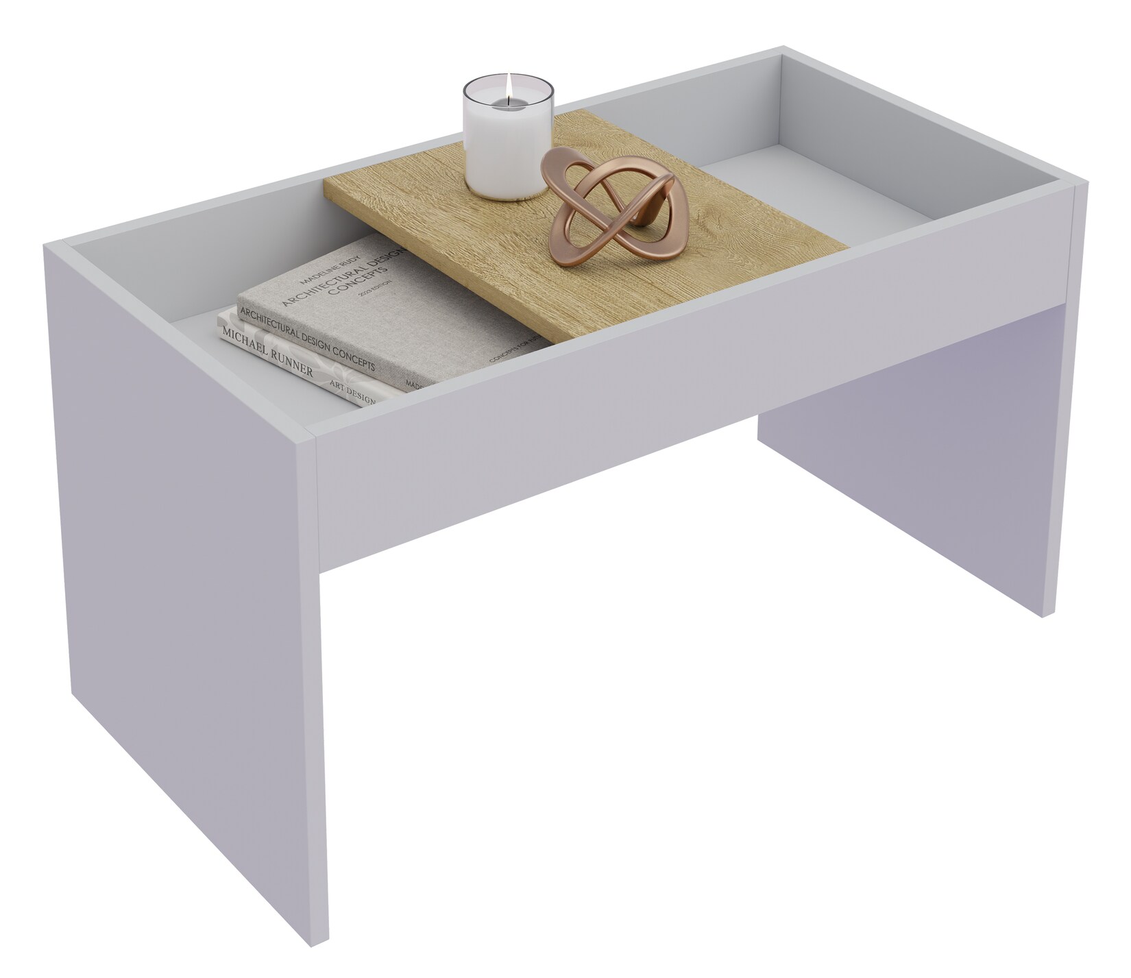 VCM Holz Beistelltisch Couchtisch schlicht Maße ca. H. 39 x B. 71 x T. 36 cm Wohnzimmertisch Kaffeetisch - Mantila Image