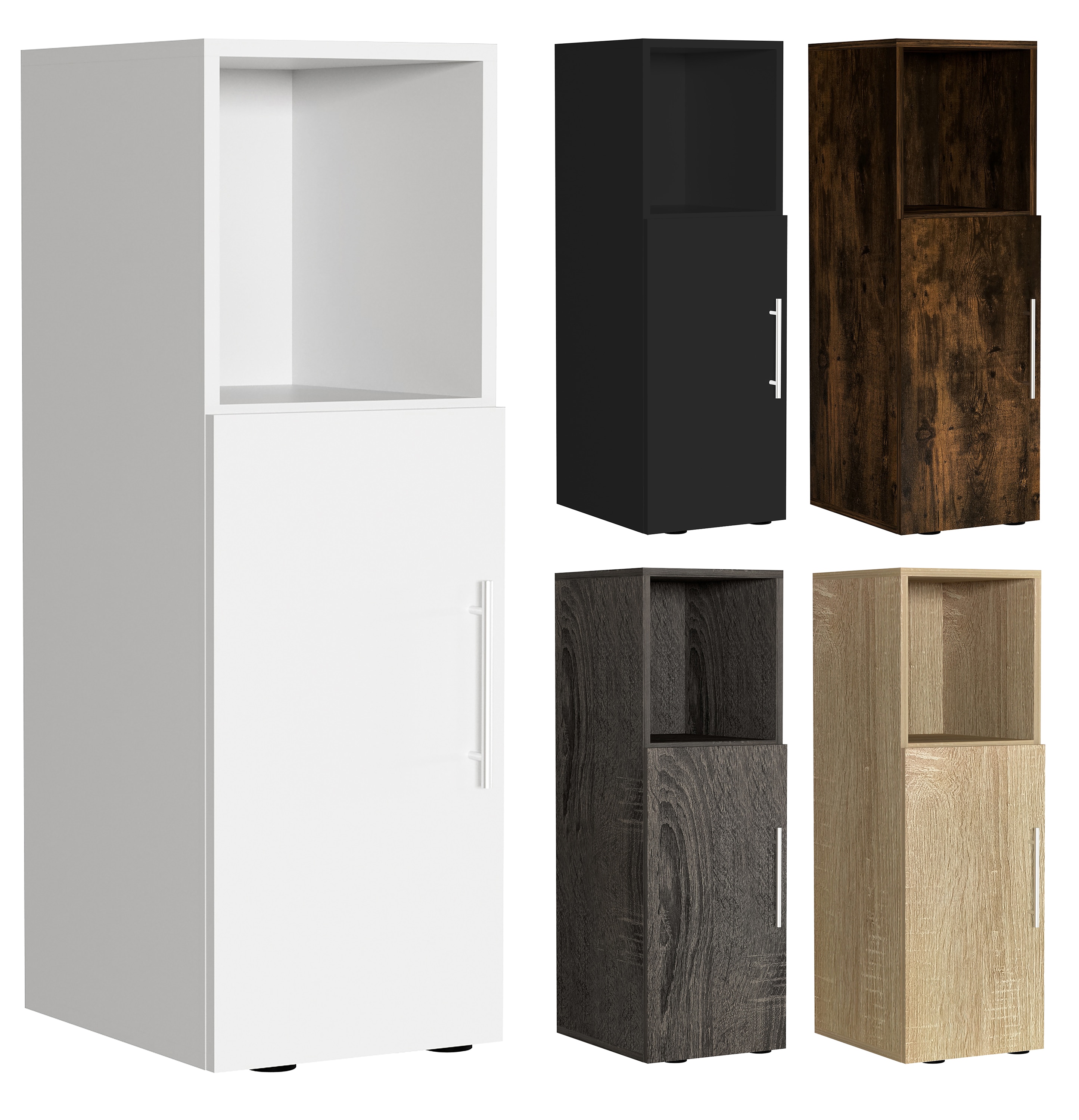 VCM Nachtschrank | Ma&szlig;e ca. H. 90 x B. 30 x T. 35 cm | Beistelltisch mit Dreht&uuml;hr | Nachttisch - Narila 