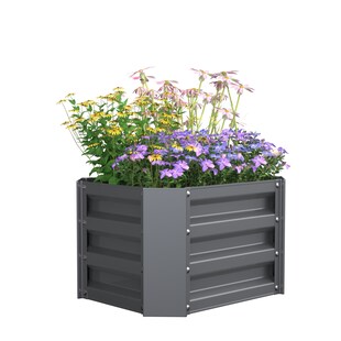 VCM Metall Hochbeet rechteckig | stehender Pflanzkasten | Gartenbeet für Garten Terasse | Pflanzbeet H. 30 x B. 50 x. T. 40 cm | Galdo M 