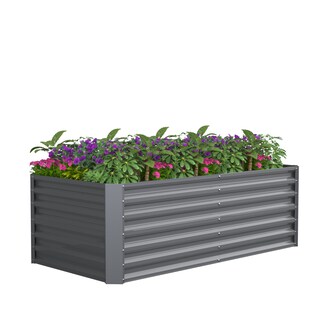 VCM Metall Hochbeet rechteckig | stehender Pflanzkasten | Gartenbeet für Garten Terasse | Pflanzbeet H. 60 x B. 180 x. T. 90 cm | Galdo XL 