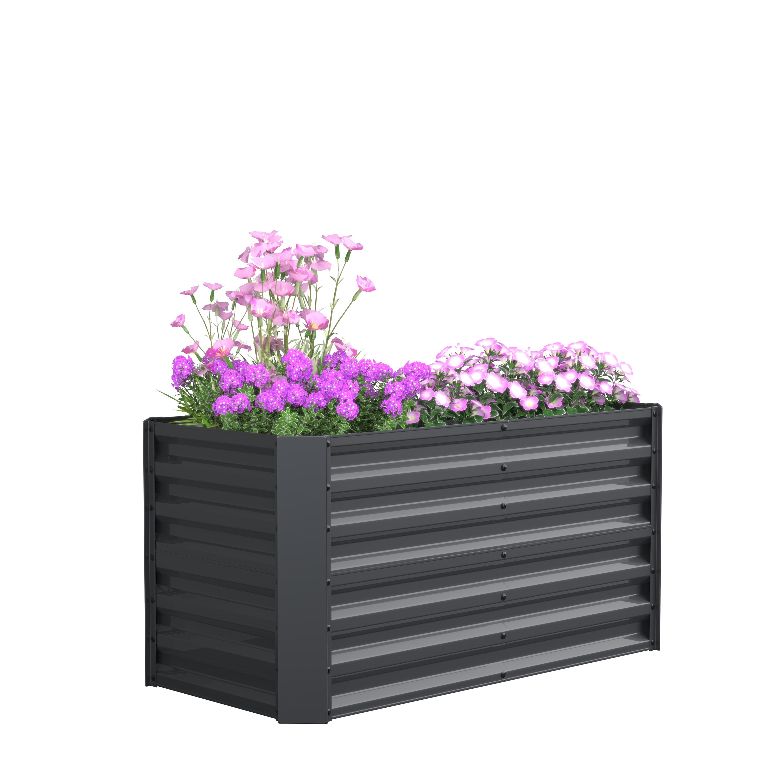 VCM Metall Hochbeet 180 x90 x 57 cm &ndash; Rechteckiger Pflanzkasten f&uuml;r Garten & Terrasse &ndash; Robustes Gartenbeet aus Metall, Pflanzenbeet ohne Boden, Galdo XL 