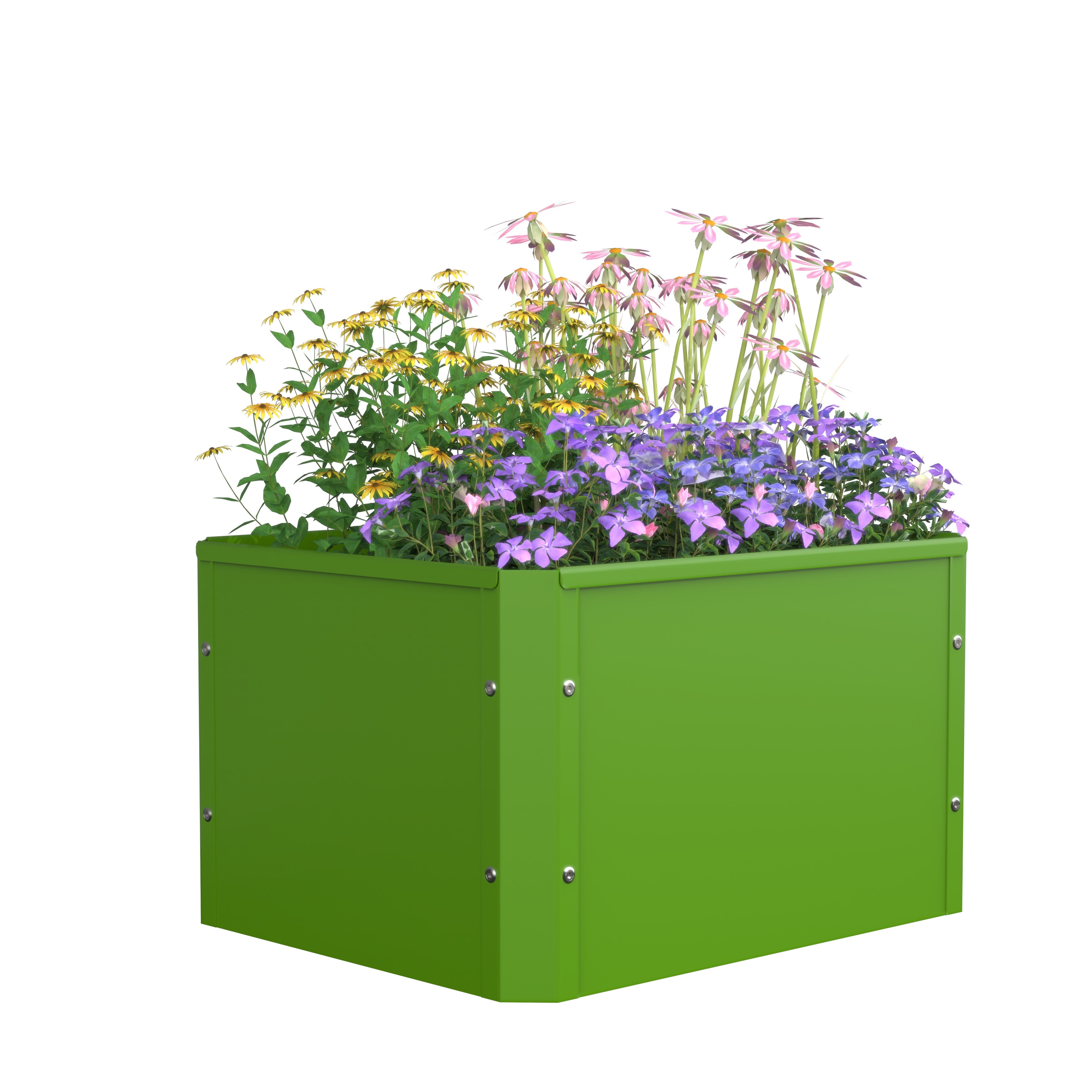 VCM Metall Hochbeet 50x40x30 cm, rechteckiger Pflanzkasten f&uuml;r Balkon Terrasse Garten, Blumenkasten mit Boden, Balora M 