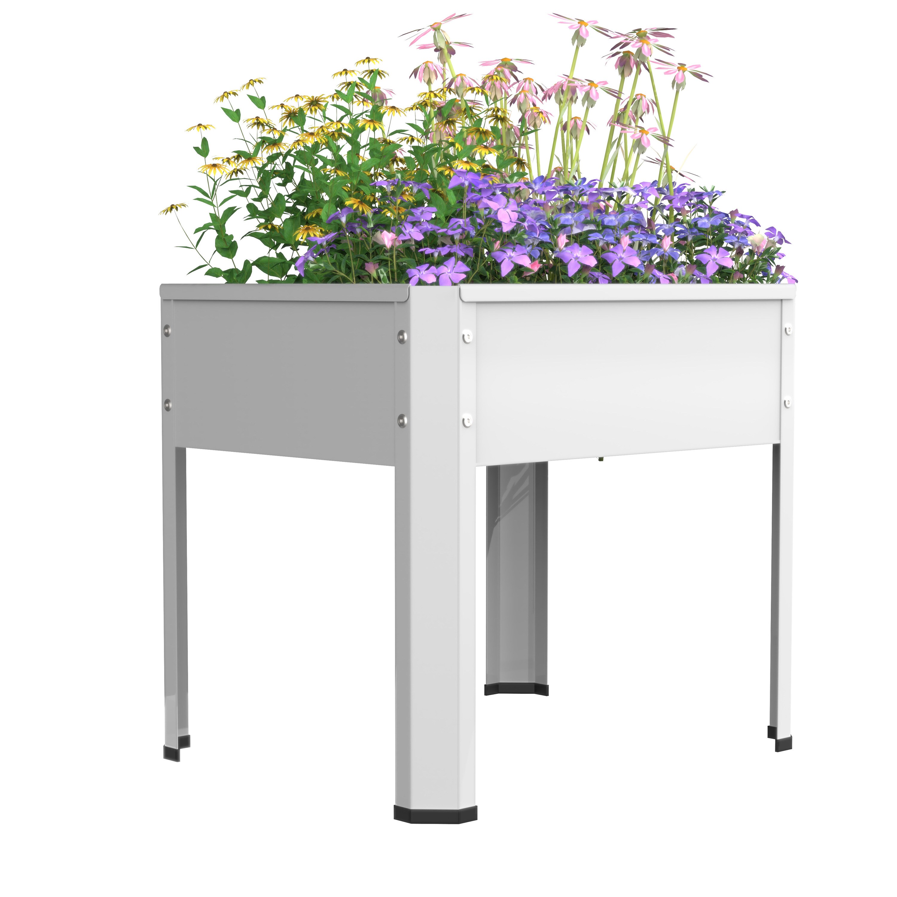 VCM Metall Hochbeet rechteckig | stehender Pflanzkasten | ideal f&uuml;r Kinder | Blumenkasten f&uuml;r Garten Terrasse Balkon | Blumentopf H. 45 x B. 50 x. T. 40 cm | Balora M 