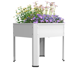 VCM Metall Hochbeet rechteckig | stehender Pflanzkasten | ideal für Kinder | Blumenkasten für Garten Terrasse Balkon | Blumentopf H. 45 x B. 50 x. T. 40 cm | Balora M 