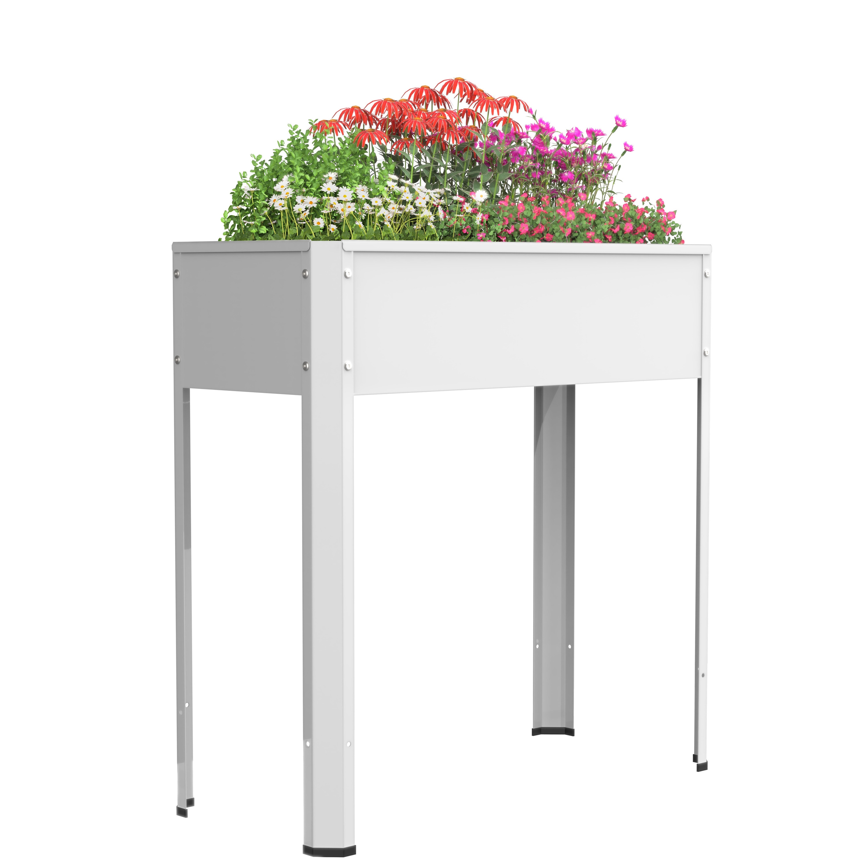 VCM Metall Hochbeet | rechteckig | stehender Pflanzkasten | Blumenkasten f&uuml;r Garten Terrasse Balkon | Blumentopf H. 88 x B. 80 x. T. 35 cm | Balora L 
