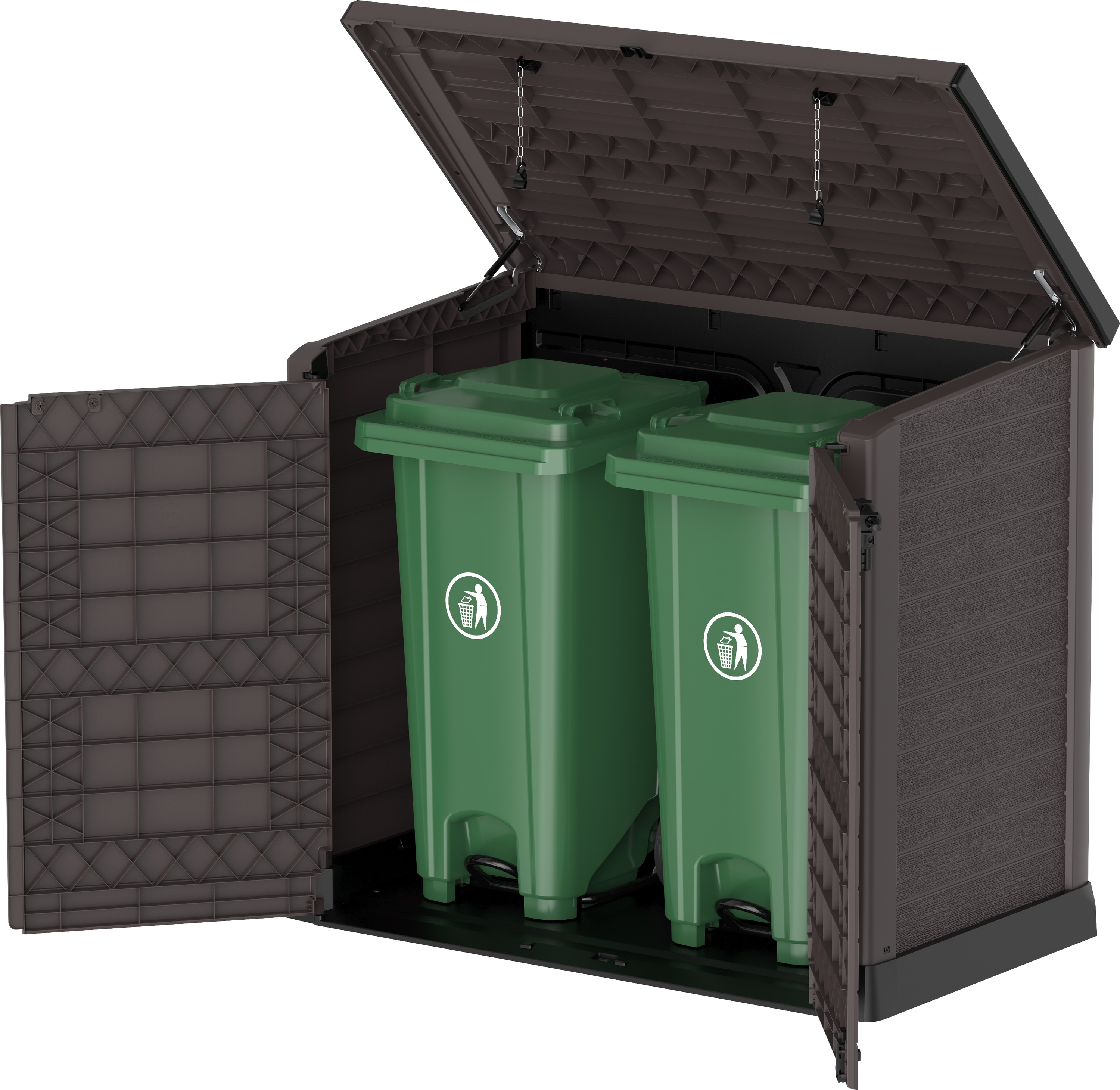 Duramax StoreAway Aufbewahrungsbox Gartenhaus 2er M&uuml;lltonnenbox 1200 l, 145 x 125 x 83 cm, Kunststoff 