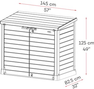 Duramax StoreAway Aufbewahrungsbox Gartenhaus 2er Mülltonnenbox 1200 l, 145 x 125 x 83 cm, Kunststoff 