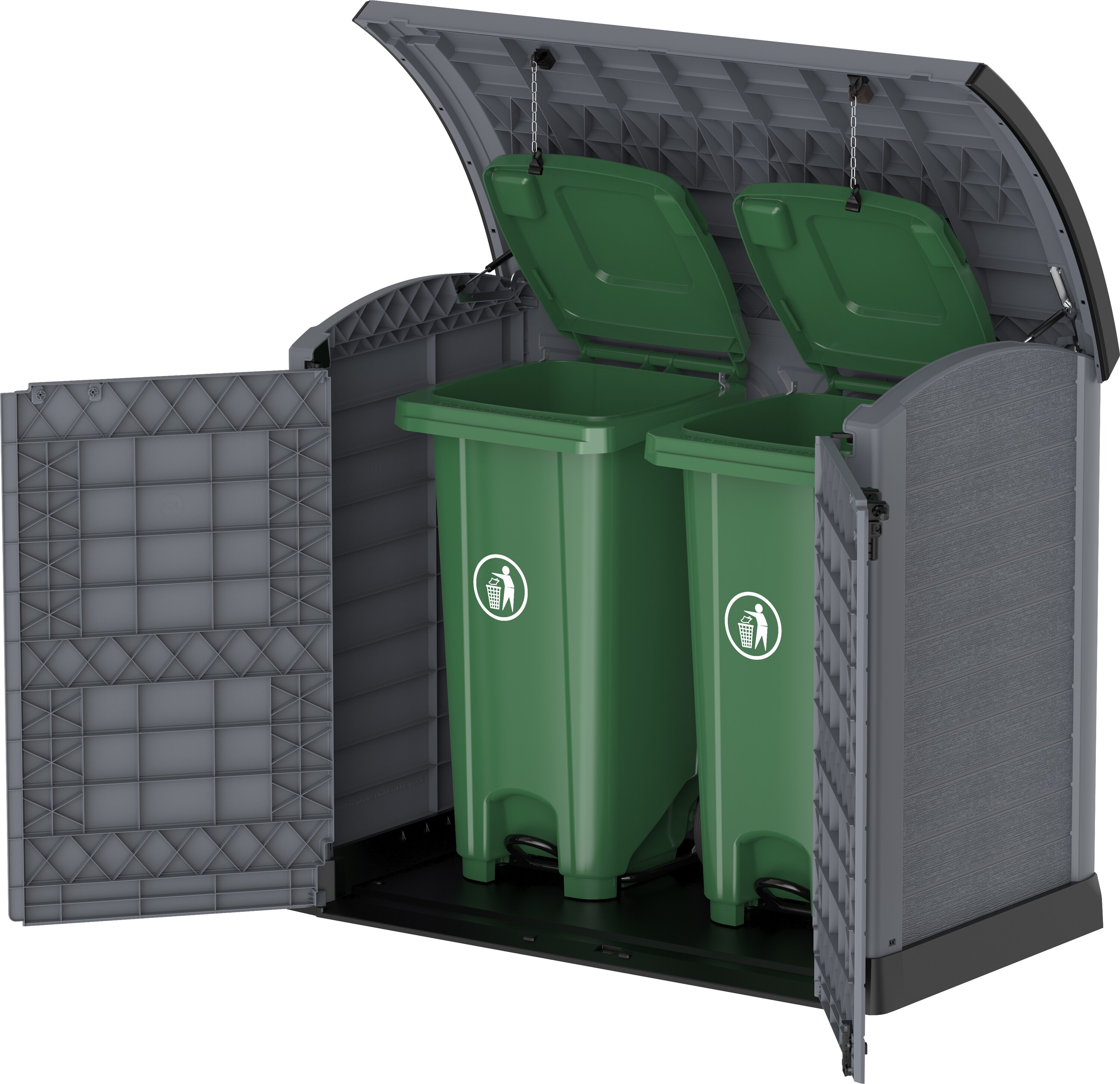 Duramax StoreAway Aufbewahrungsbox 2er M&uuml;lltonnenbox 1200 l, 145 x 125 x 83 cm, Kunststoff 