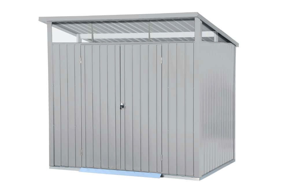 Duramax Metall Gartenhaus 249x231 Ger&auml;teschuppen Garten Ger&auml;tehaus Fl&uuml;gelt&uuml;r, H. 203 x B. 249 x T. 231 cm, Metall 