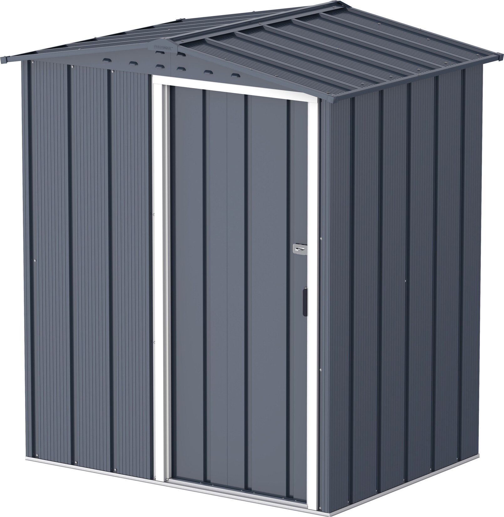 VCM Metall Gartenhaus 163x112 Geräteschuppen Garten Gerätehaus Schiebetür, H. 182 x B. 163 x T. 112 cm, Metall