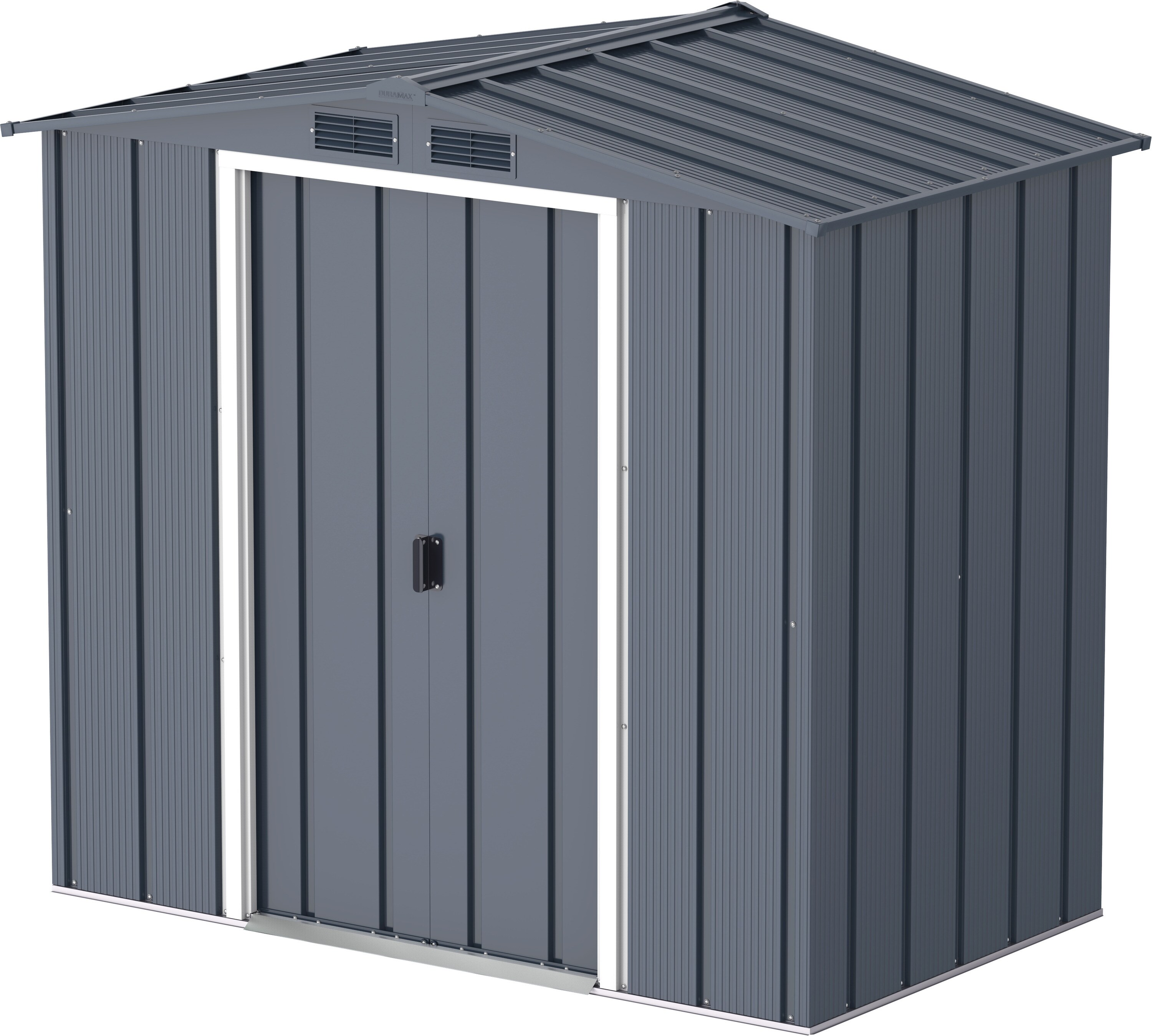 Duramax Metall Gartenhaus 202x113 Ger&auml;teschuppen Garten Ger&auml;tehaus Schiebet&uuml;ren, H. 181 x B. 202 x T. 113 cm, Metall 