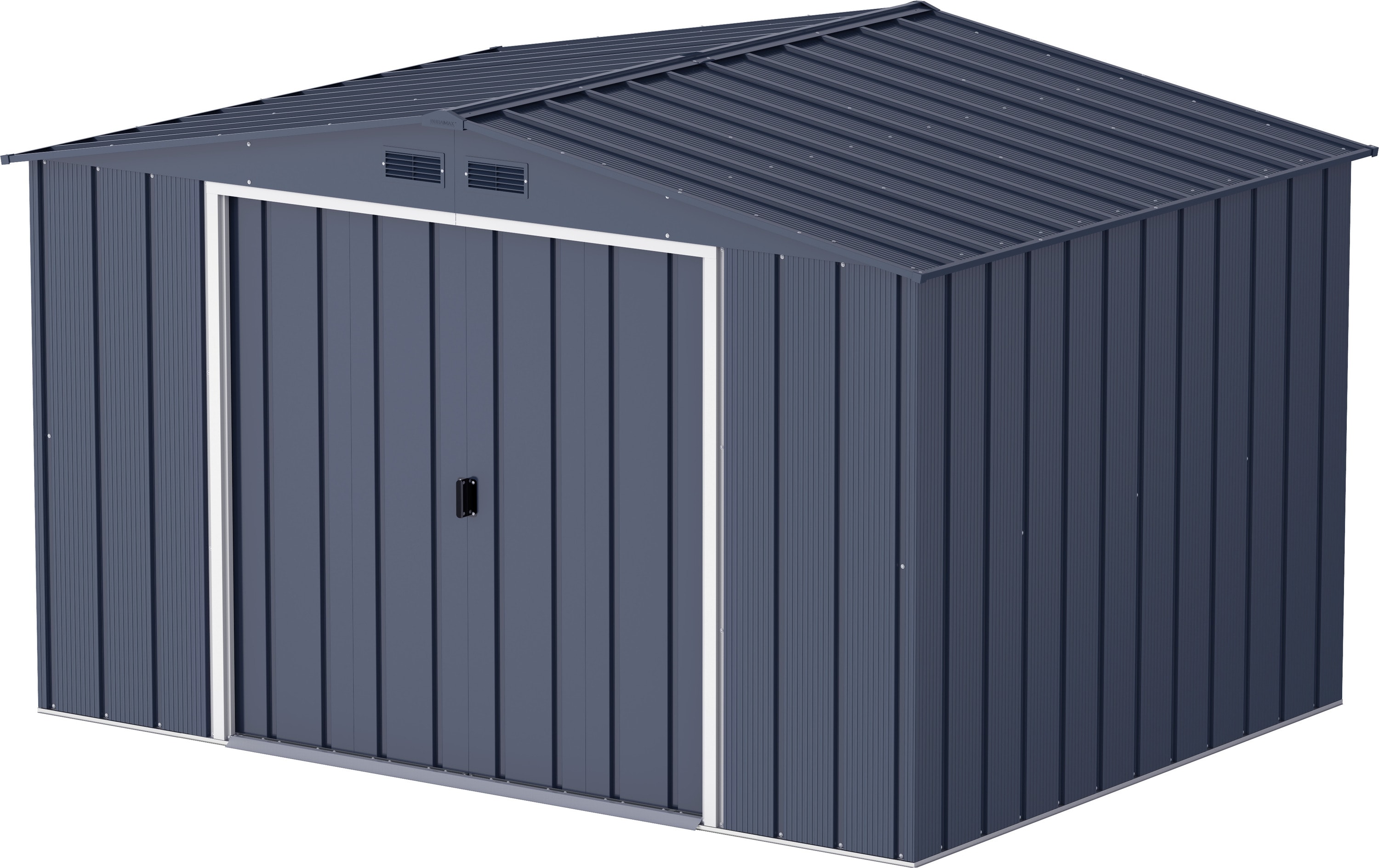 Duramax Metall Gartenhaus 322x234 Ger&auml;teschuppen Garten Ger&auml;tehaus Schiebet&uuml;ren, H. 196 x B. 322 x T. 234 cm, Metall 
