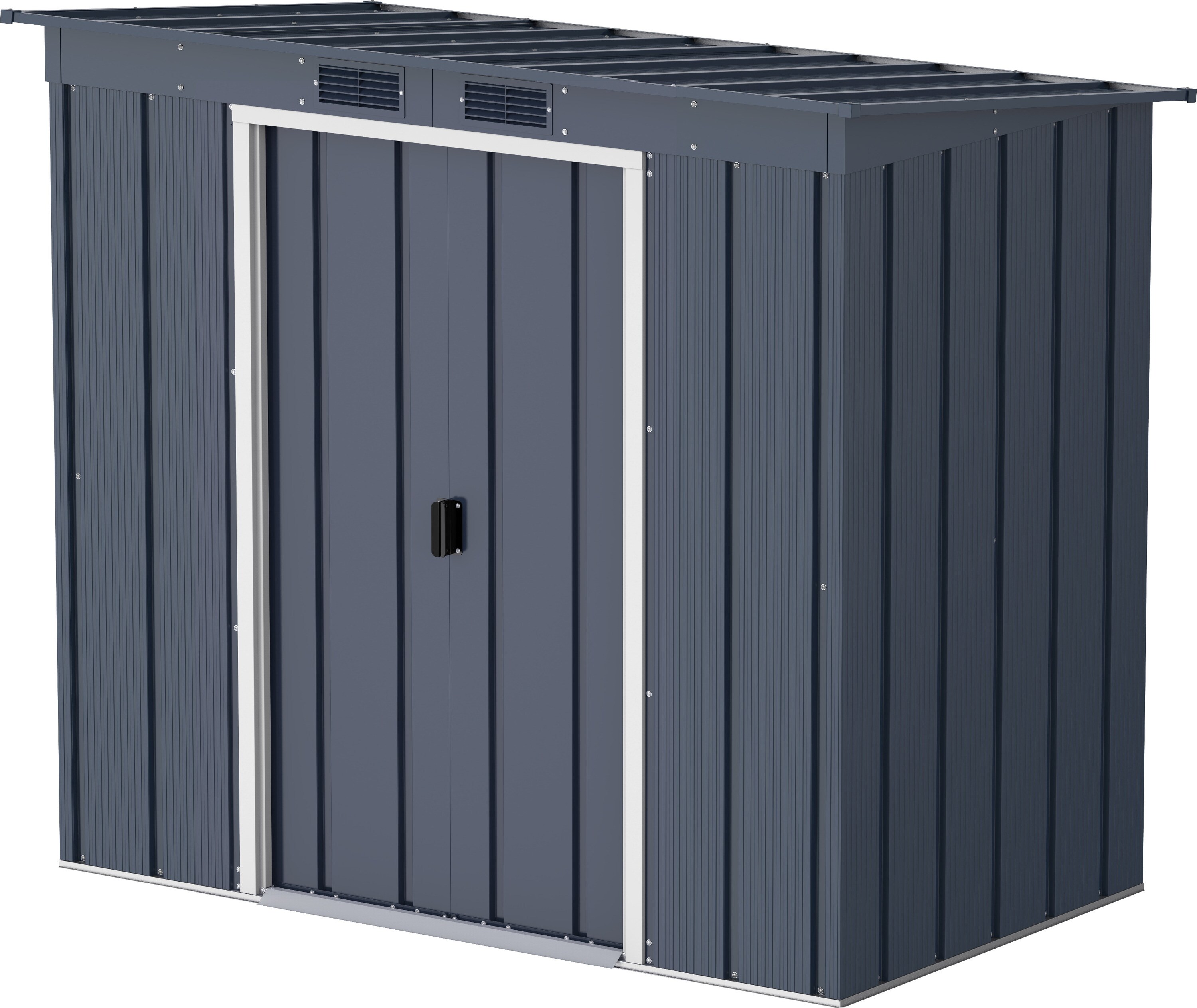 Duramax Metall Gartenhaus 203x113 Ger&auml;teschuppen Garten Ger&auml;tehaus Schiebet&uuml;r, H. 176 x B. 203 x T. 113 cm, Metall 