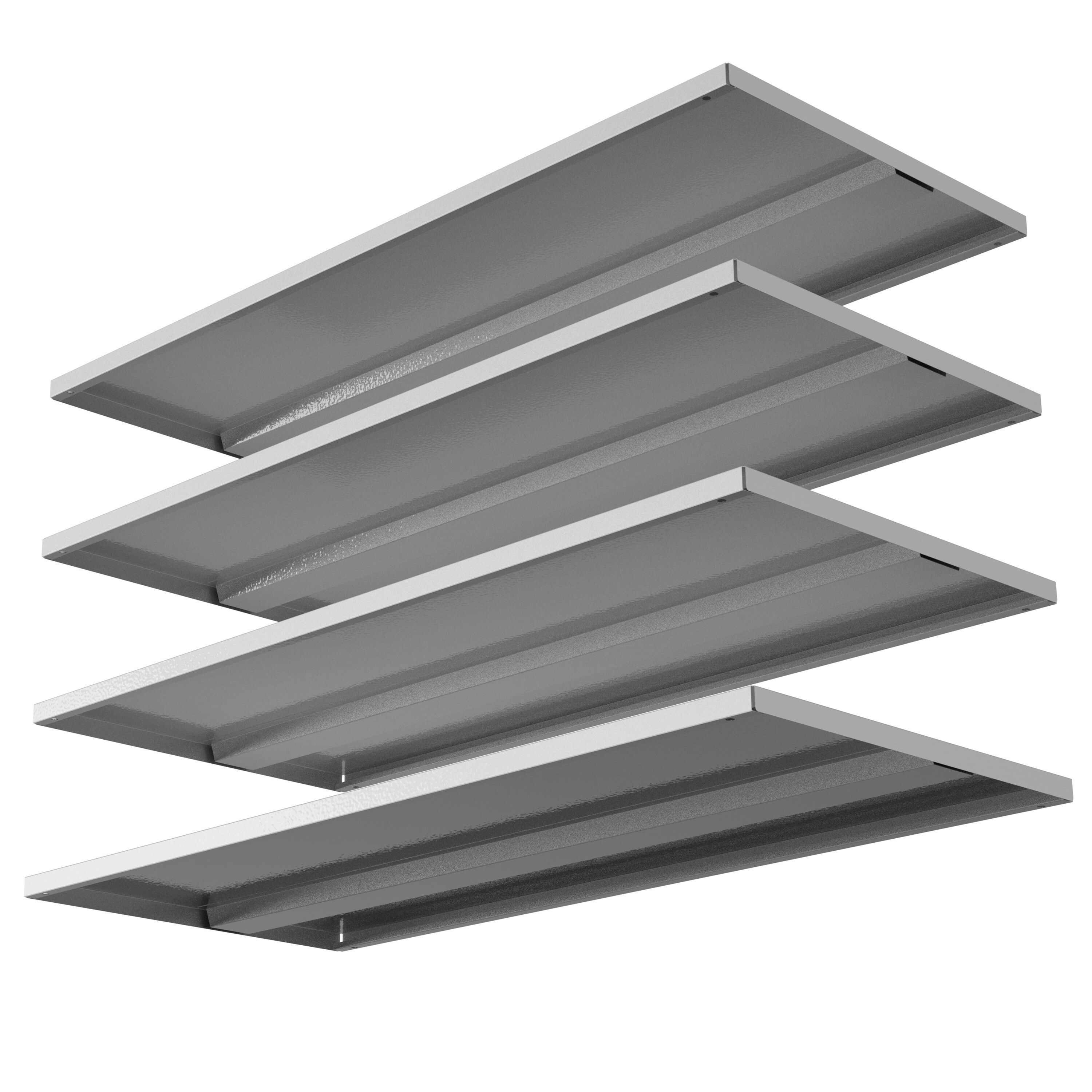 VCM 4x Fachb&ouml;den aus Metall / Ma&szlig;e Einlageboden H. 2 x B. 79 x T. 32 cm / Fachboden f&uuml;r VCM Stahlschr&auml;nke der Serie Malivo 