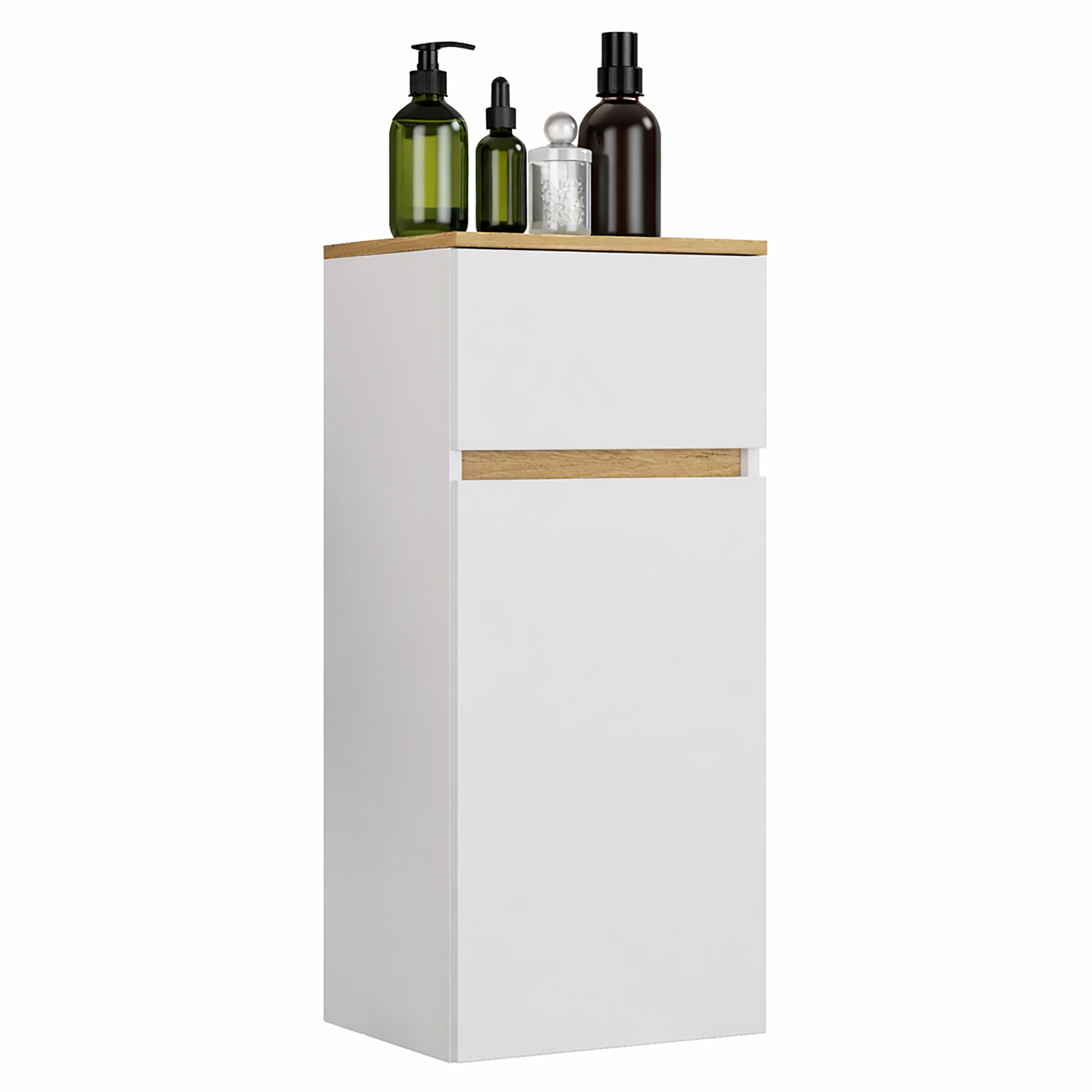 VCM Badh&auml;ngeschrank, Badschrank mit T&uuml;r und Schublade &ndash; Badezimmerschrank h&auml;ngend &ndash; H. 90 x B. 40 x T. 35 cm, Cosila 