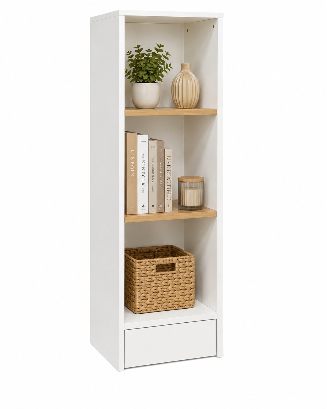 VCM B&uuml;cherregal f&uuml;r Aktenordner, B&uuml;roregal mit 3 F&auml;chern, H. 114 x B. 38 x 30 cm, Standregal f&uuml;r B&uuml;ro und Homeoffice - Dilos 