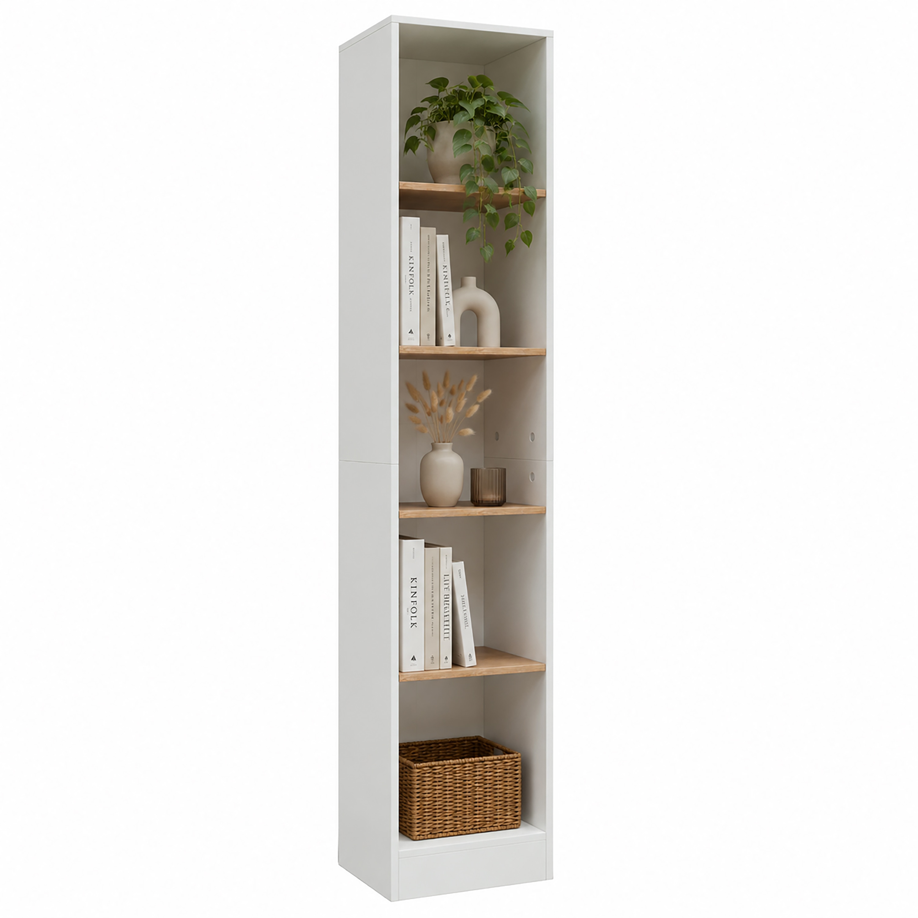 VCM B&uuml;cherregal f&uuml;r Aktenordner, B&uuml;roregal mit 5 F&auml;chern, H. 183 x B. 38 x 30 cm, Standregal f&uuml;r Homeoffice und B&uuml;ro - Dilos 
