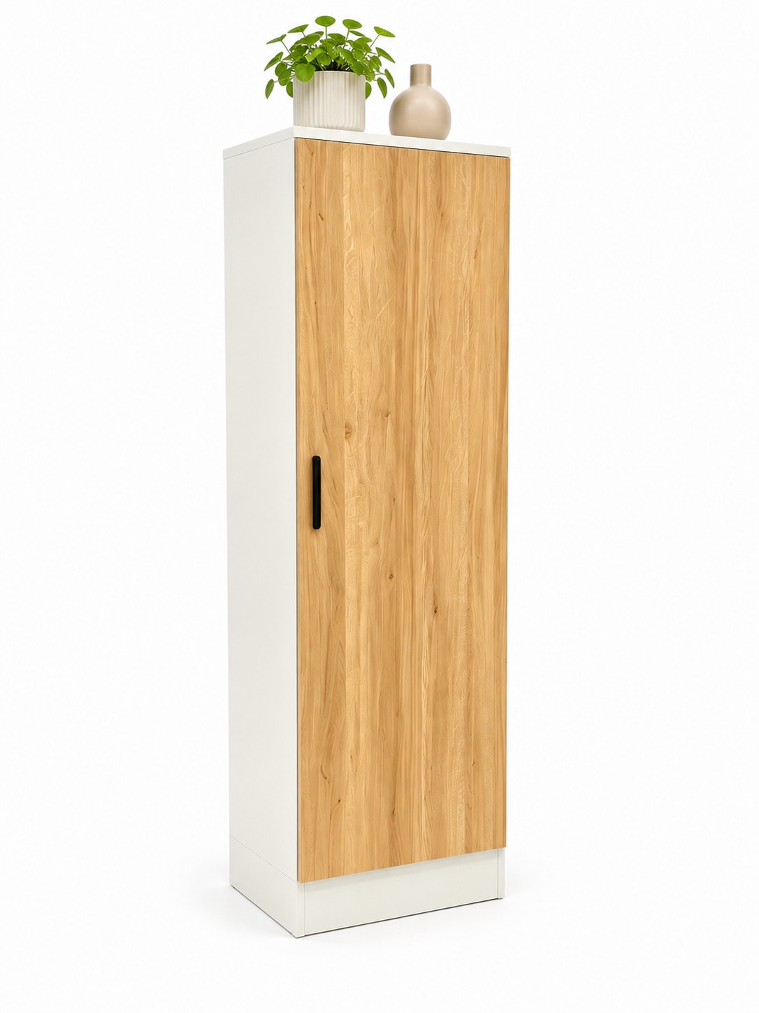 VCM Mehrzweckschrank mit 1 Dreht&uuml;r, H. 114 x B. 52 x T. 32 cm, Wohnzimmerschrank, B&uuml;roschrank und Aufbewahrungsschrank mit 3 F&auml;cher - Dilos 