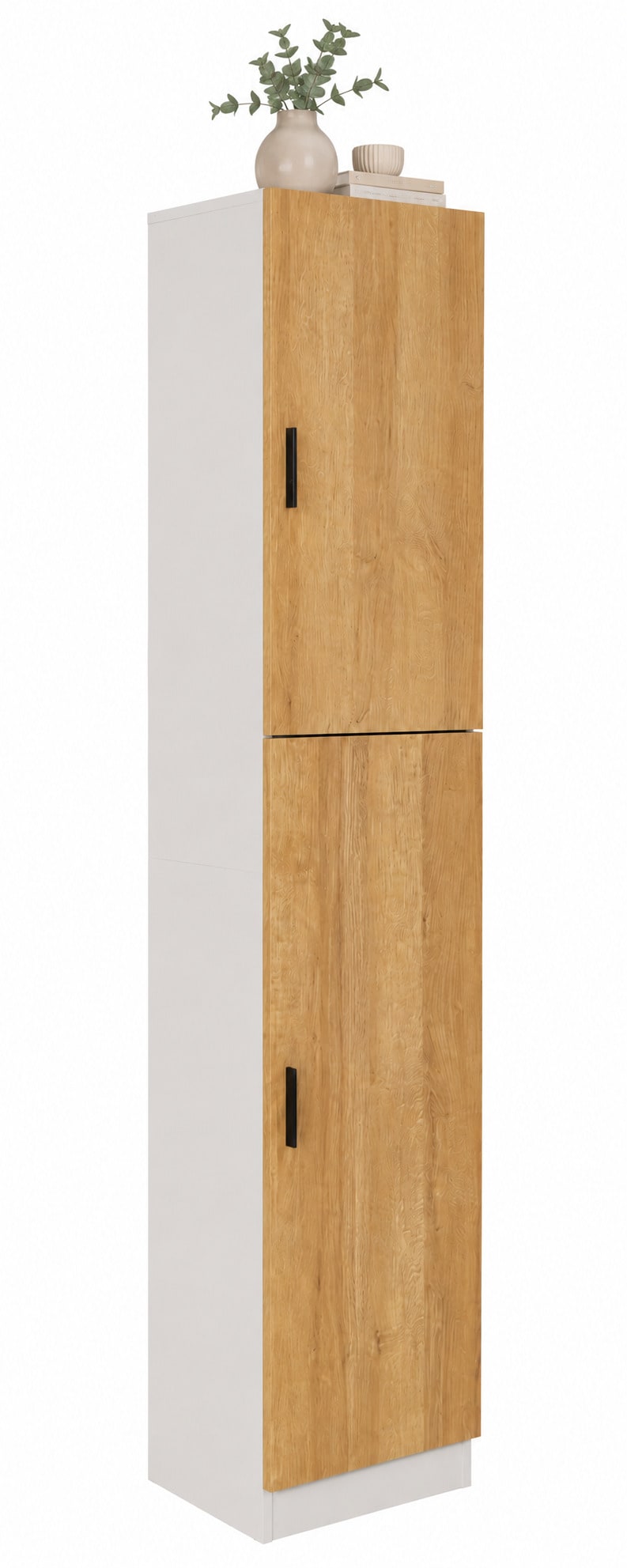 VCM Mehrzweckschrank mit 2 Dreht&uuml;ren, H. 183 x B. 38 x T. 32 cm, Wohnzimmerschrank, B&uuml;roschrank und Aufbewahrungsschrank mit 5 F&auml;cher - Dilos 
