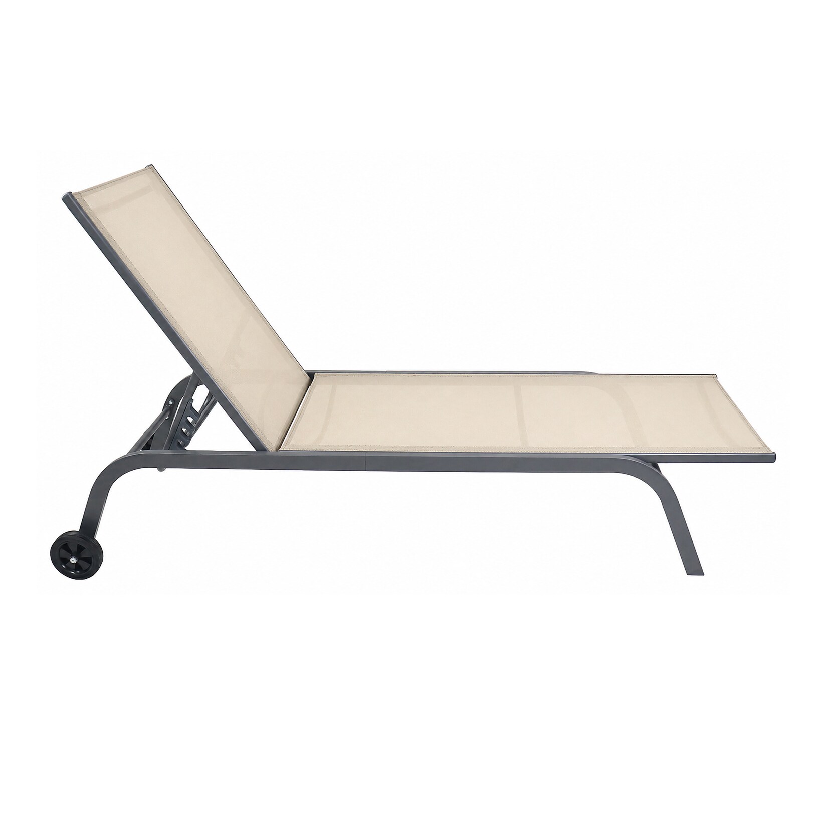 Sonnenliege rollbar, Maße ca. L. 192 x H. 32 x B. 58 cm, Garten Liegestuhl mit 5-fach verstellbarer Rückenlehne, Strandliege - Sonlas 192x58