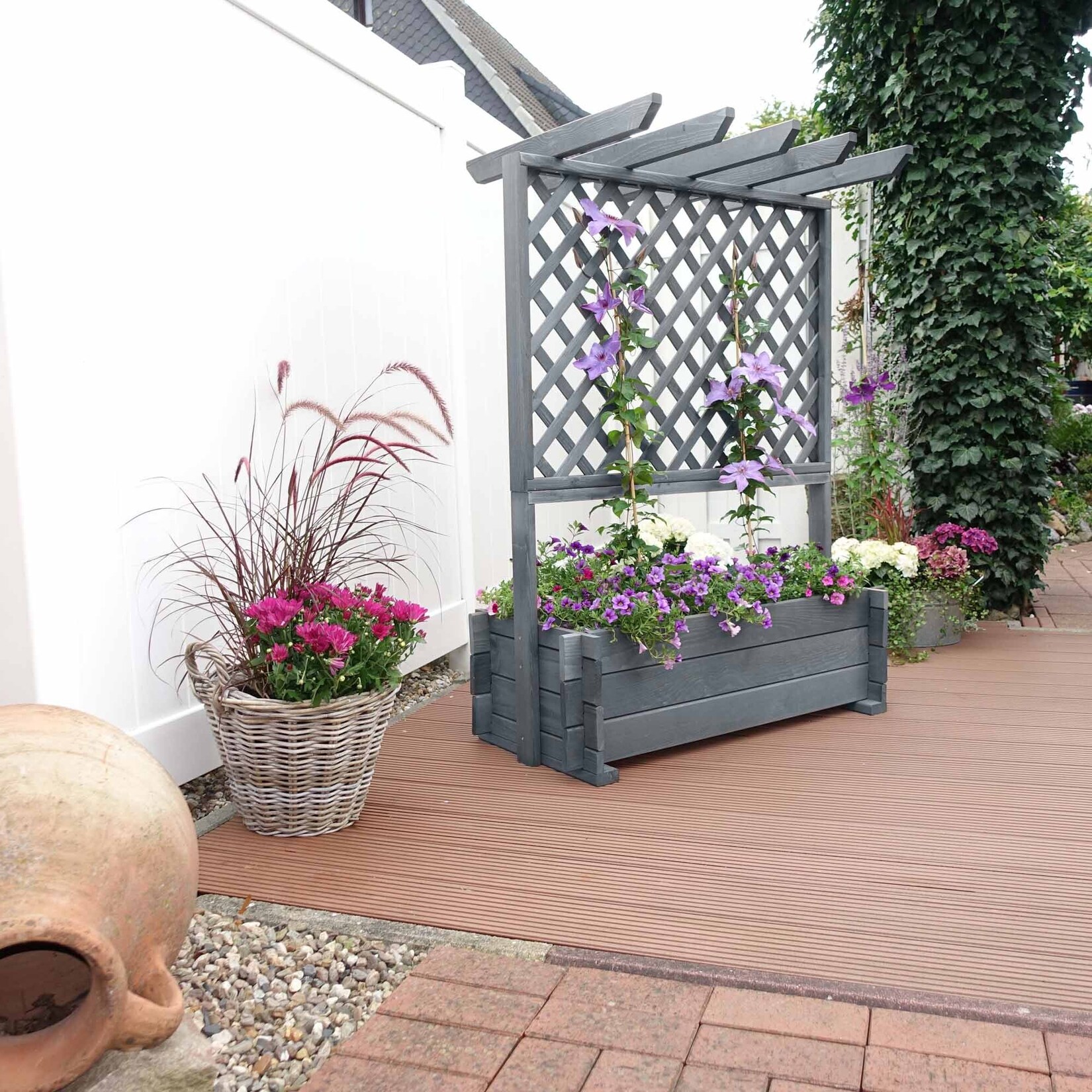 Rankkasten mit Pergola klein, grau