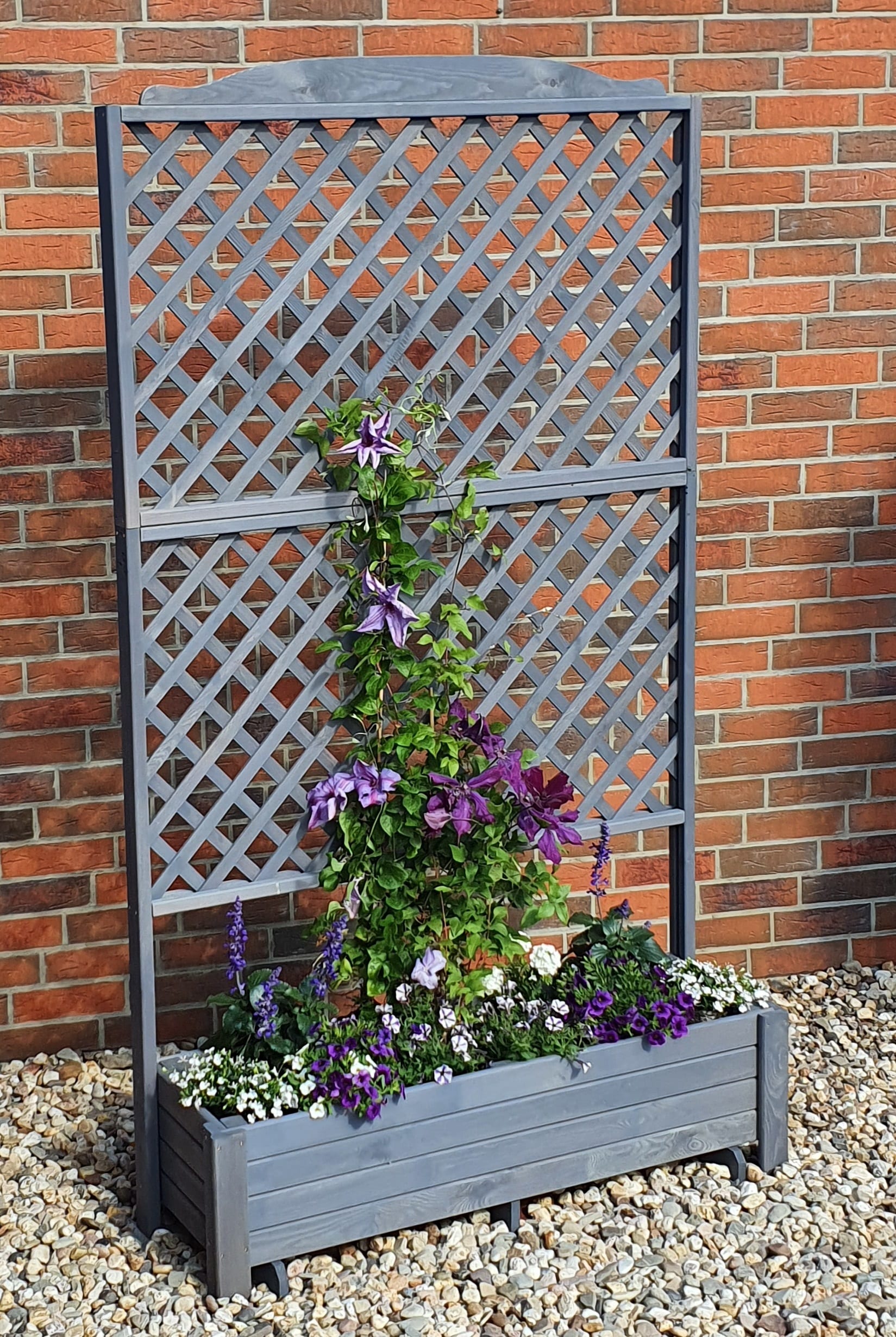 Promadino Rankkasten "Romantica" 120x210 cm, grau 