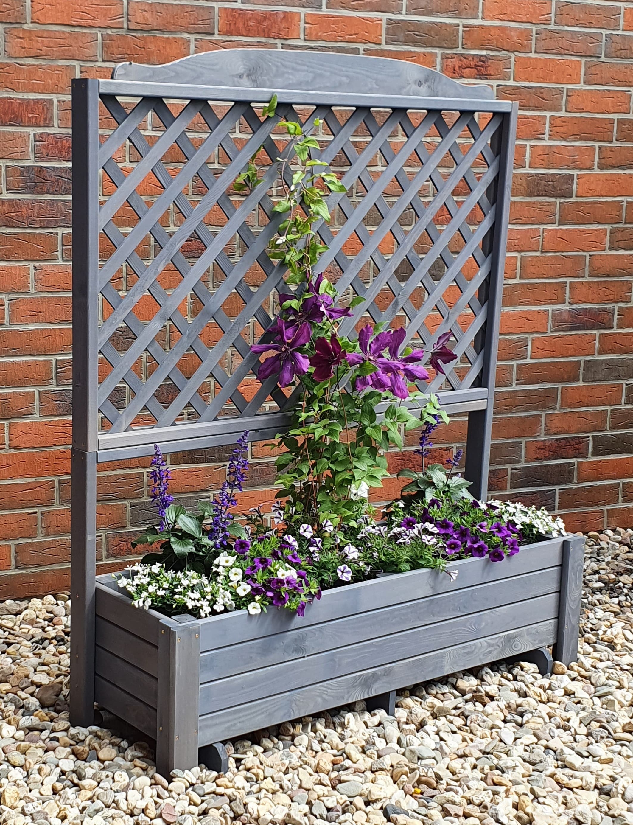 Promadino Rankkasten "Romantica" 120x140 cm, grau 