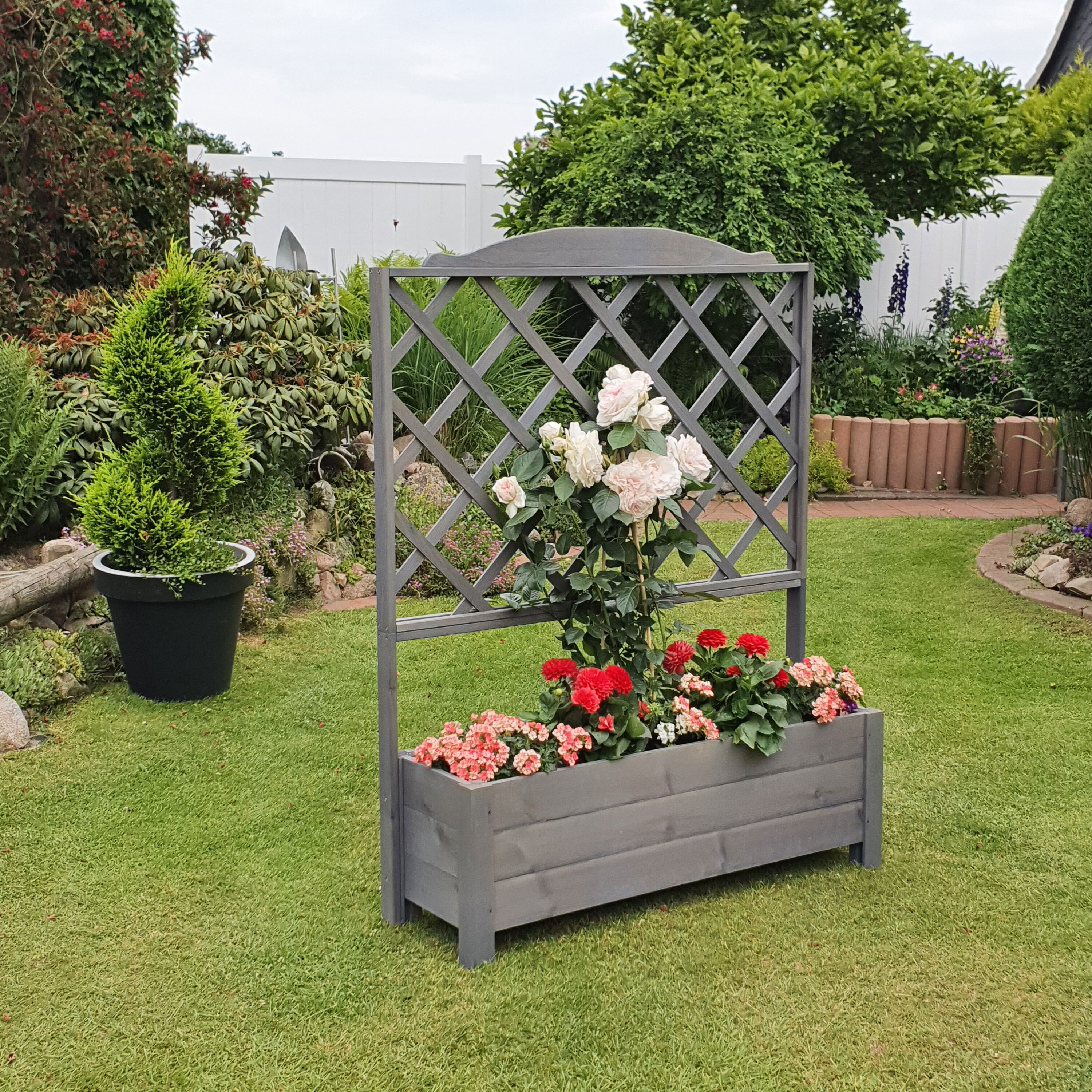 Promadino Rankkasten "Botanica" 110x32x140 cm, grau 