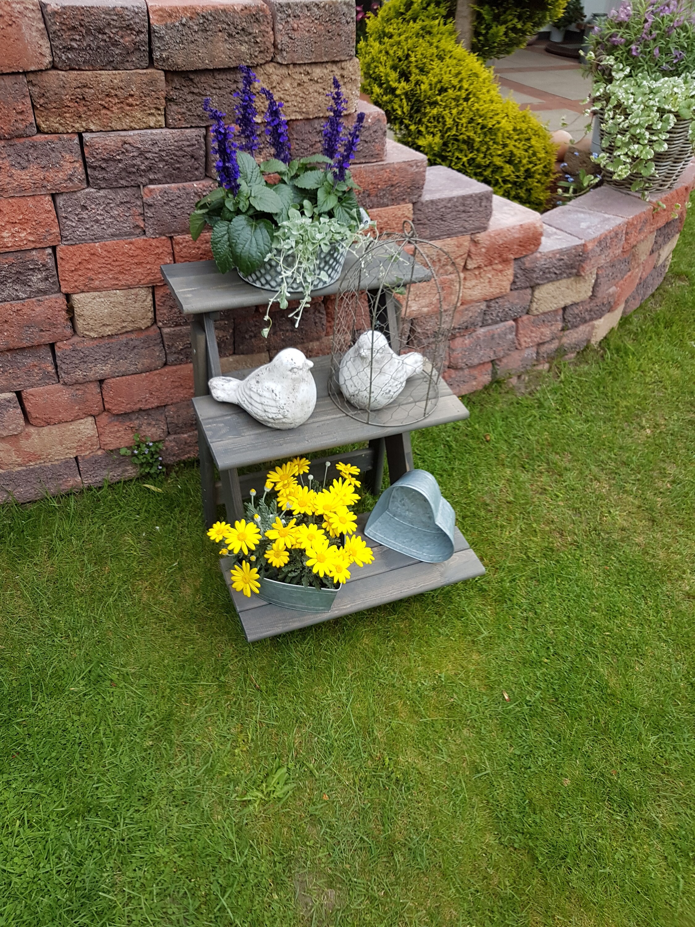 Promadino Blumentreppe klein, grau 