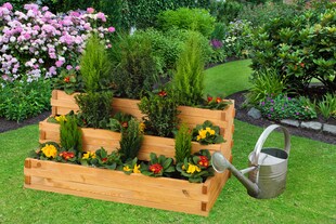 Promadino Pflanzkastentreppe "Volterra" mit Pflanzfolie 