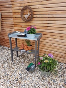 Promadino Pflanztisch mit verzinkter Arbeitsfläche, grau 