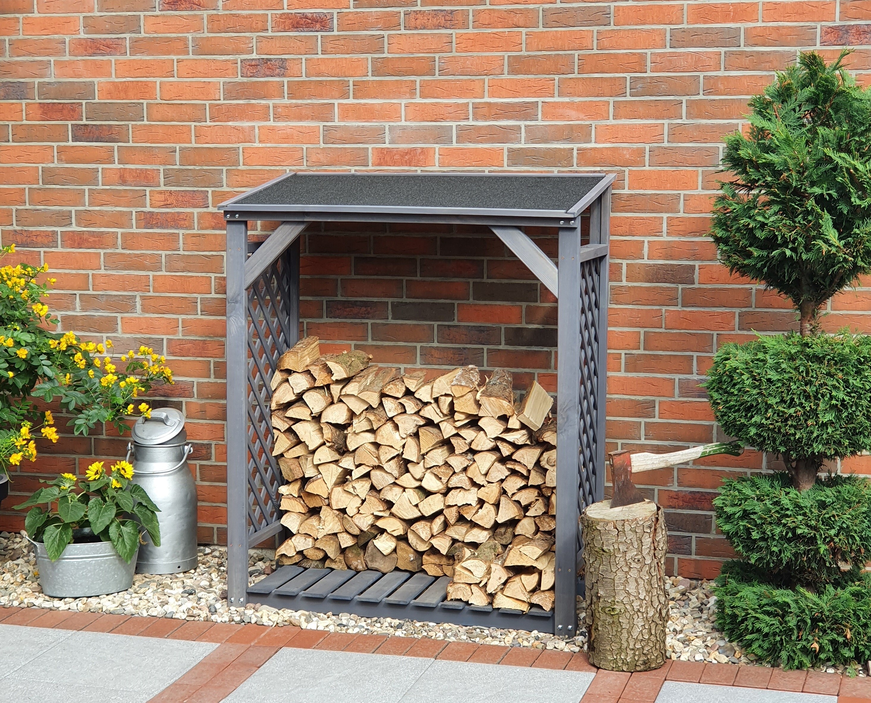 Promadino Kaminholzregal "Speyer", grau 