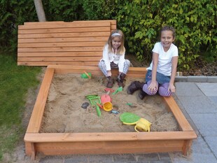 Promadino Sandkasten "Tessa" 140x140 mit Vollabdeckung 