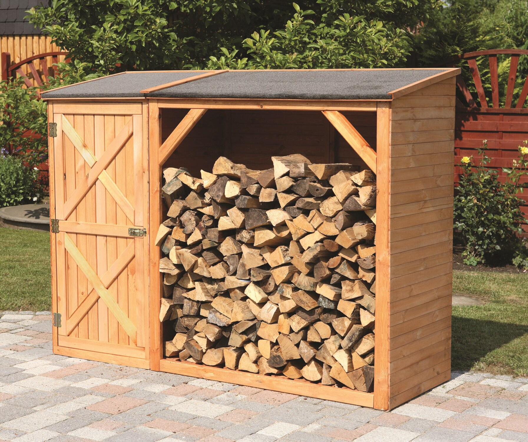 Promadino Kaminholzkombination "Pforzheim" mit Einzelschrank 