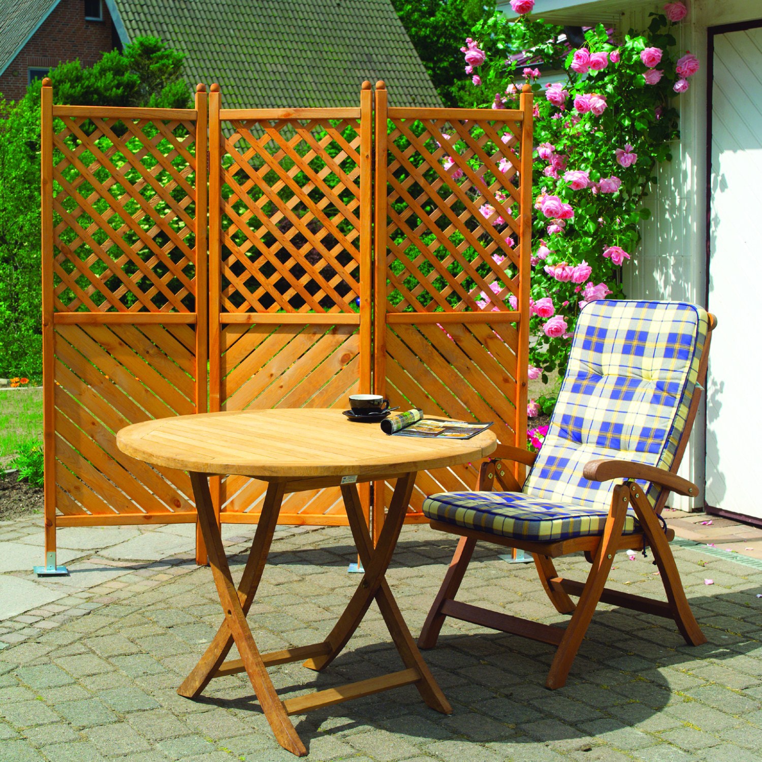 Promadino Paravent "Br&uuml;ssel" 3-teilig 