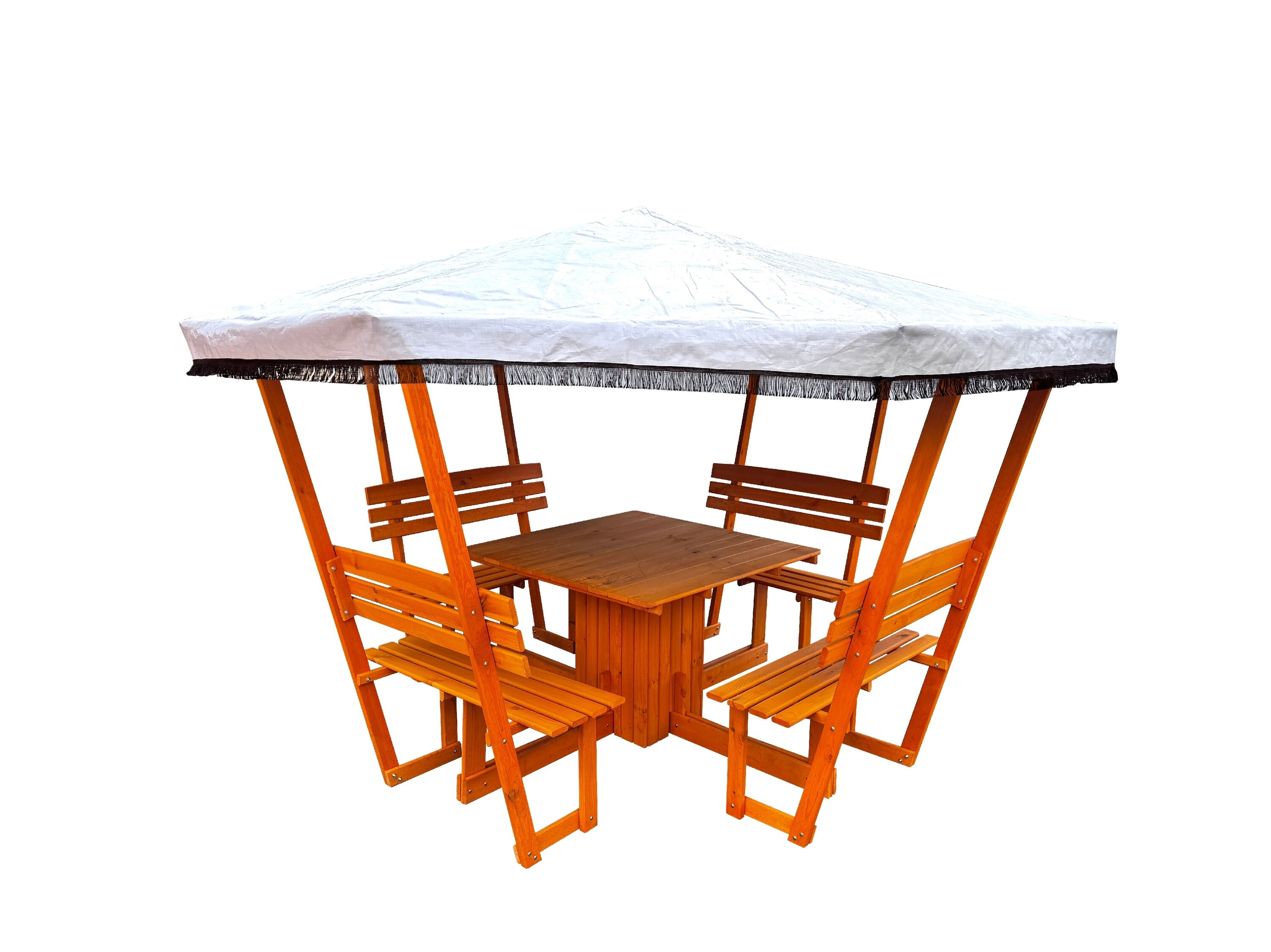 Promadino Pavillon "Rosenheim" mit wei&szlig;em Dach 